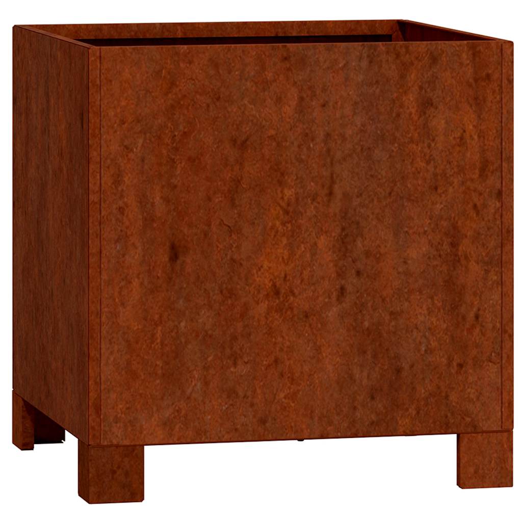 Jardineras Con Patas 2 Uds Acero Corten Oxidado 30x30x30 Cm_4