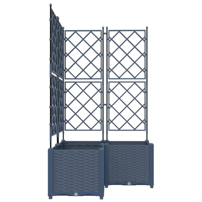 Vidaxl Maceta De Jardín Con Enrejado 3 Pcs Gris 80 X 80 X 143 Cm Pp_3