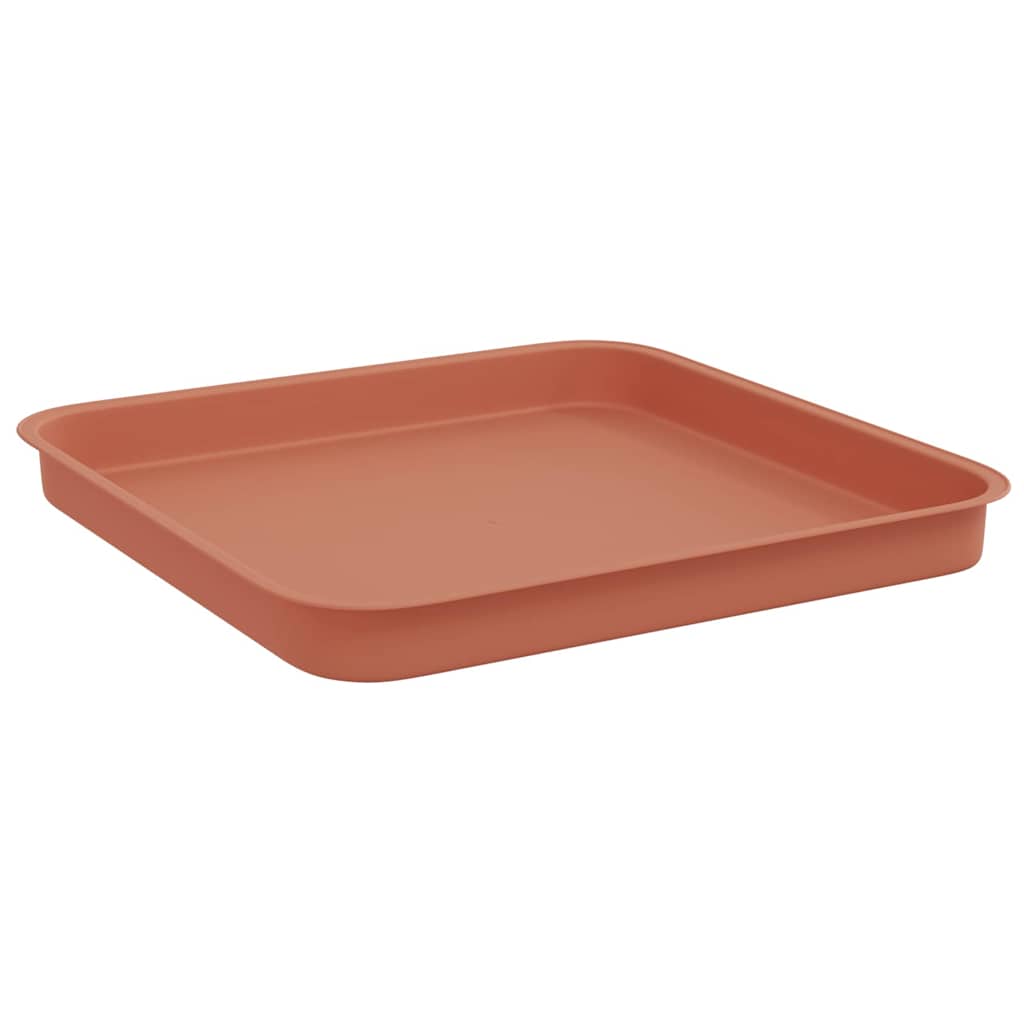 Bandeja Cuadrada Para Flores 6 Uds. Rojo Ladrillo Plástico_4