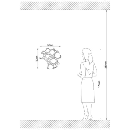 Aplique De Pared, Mdf , Negro, 50x12x50, Casquillo E 27 Max 100 W