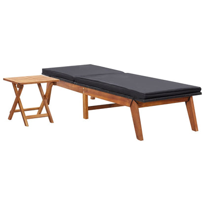 Tumbona Con Mesa Ratán Sintético Y Madera Maciza De Acacia_1