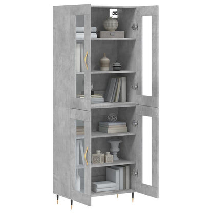 Aparador Alto Madera Contrachapada Gris Hormigón 69,5x34x180 Cm_2
