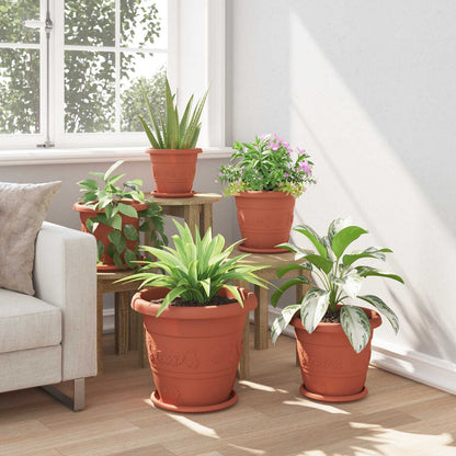 Macetas 24 Pcs Rojo Ladrillo Ø 39 X 32 Cm Plástico_3