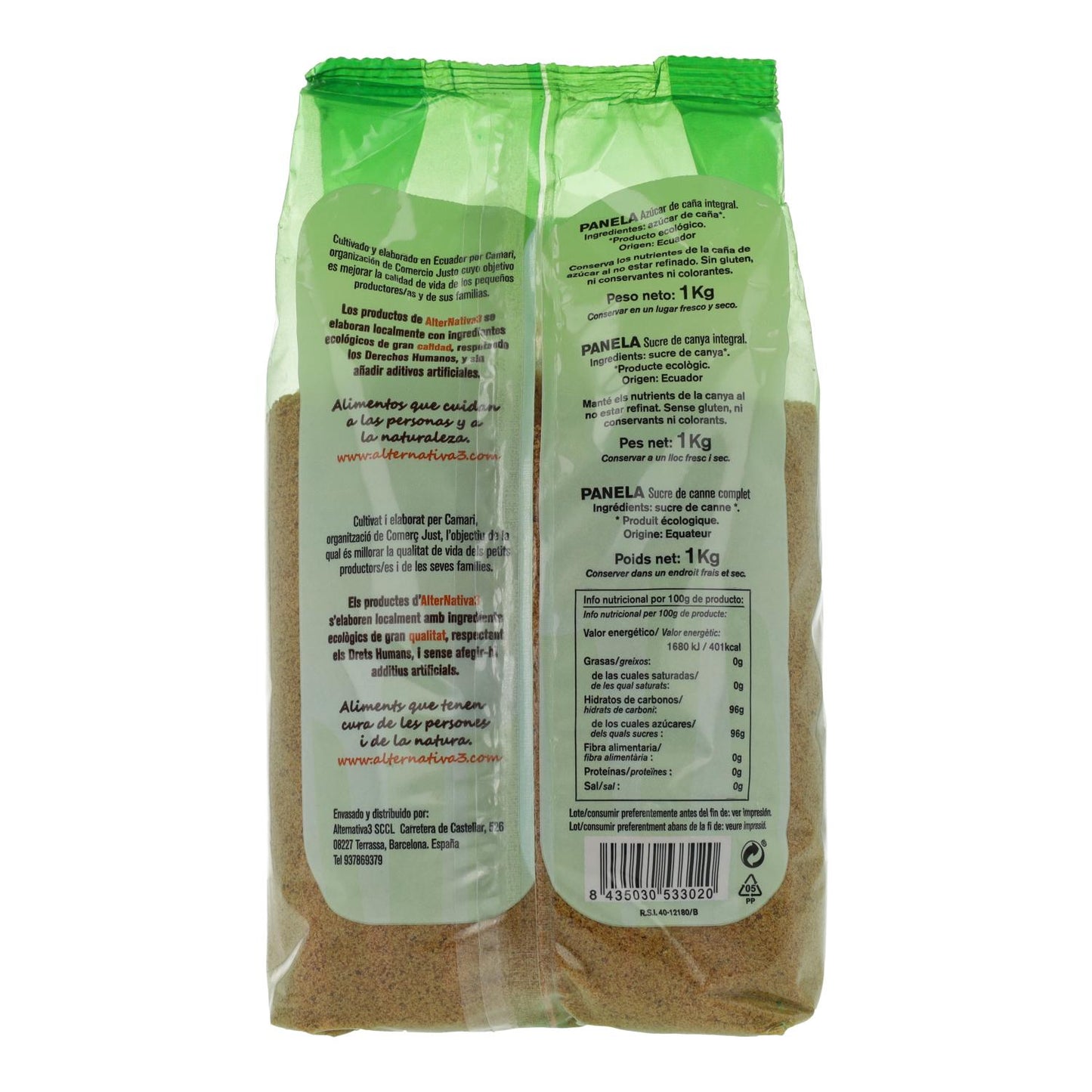 Pack 2x Azúcar Panela BIO Alternativa, 1kg