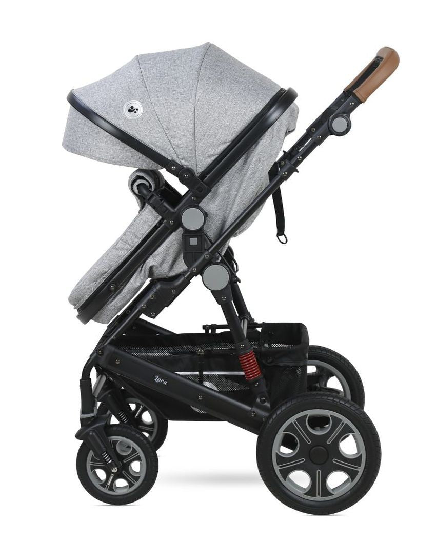 Carro De Bebé Tres Piezas Convertible Lora Hasta 15 Kg Cool Grey Elephants_2