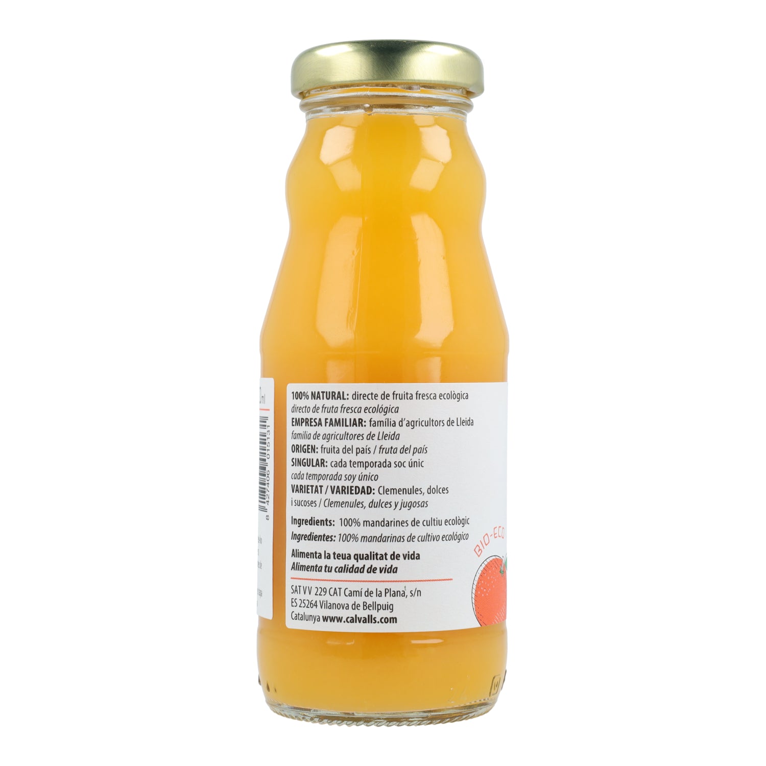Sumo de tangerina orgânico Cal Valls 200 ml