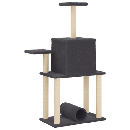 Rascador Para Gatos Con Postes De Sisal Gris Oscuro 122 Cm_5