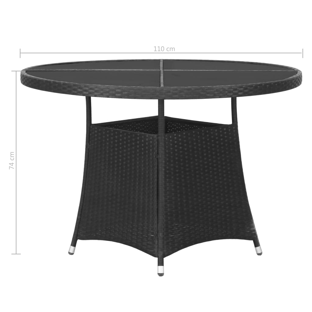 Vidaxl Juego De Comedor Para Jardín 7 Piezas Ratán Sintético Negro_5