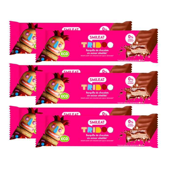 Embalagem de 6 barras de bolacha cobertas com chocolate Triboo - Smileat