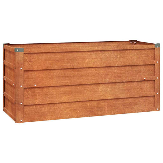 Arriate Oxidado De Acero Corten 100x40x45 Cm_0