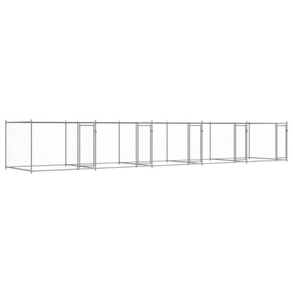 Jaula De Perros Con Puertas Acero Galvanizado Gris 10x2x1,5 M_0