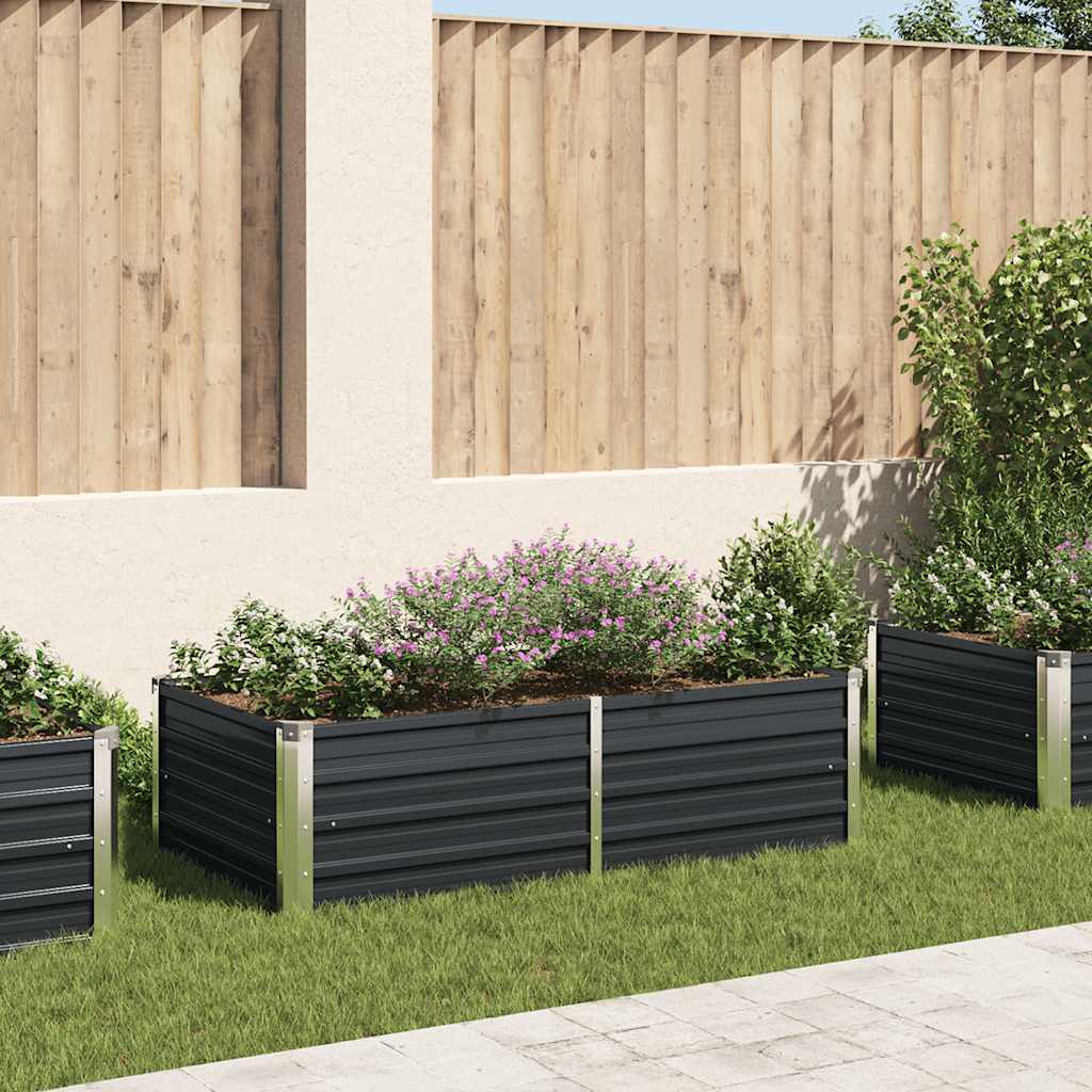 Jardinera Elevada Acero Galvanizado Gris Antracita 160x80x45 Cm_1