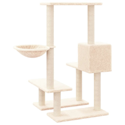 Rascador Para Gatos Con Postes De Sisal Color Crema 94,5 Cm_4