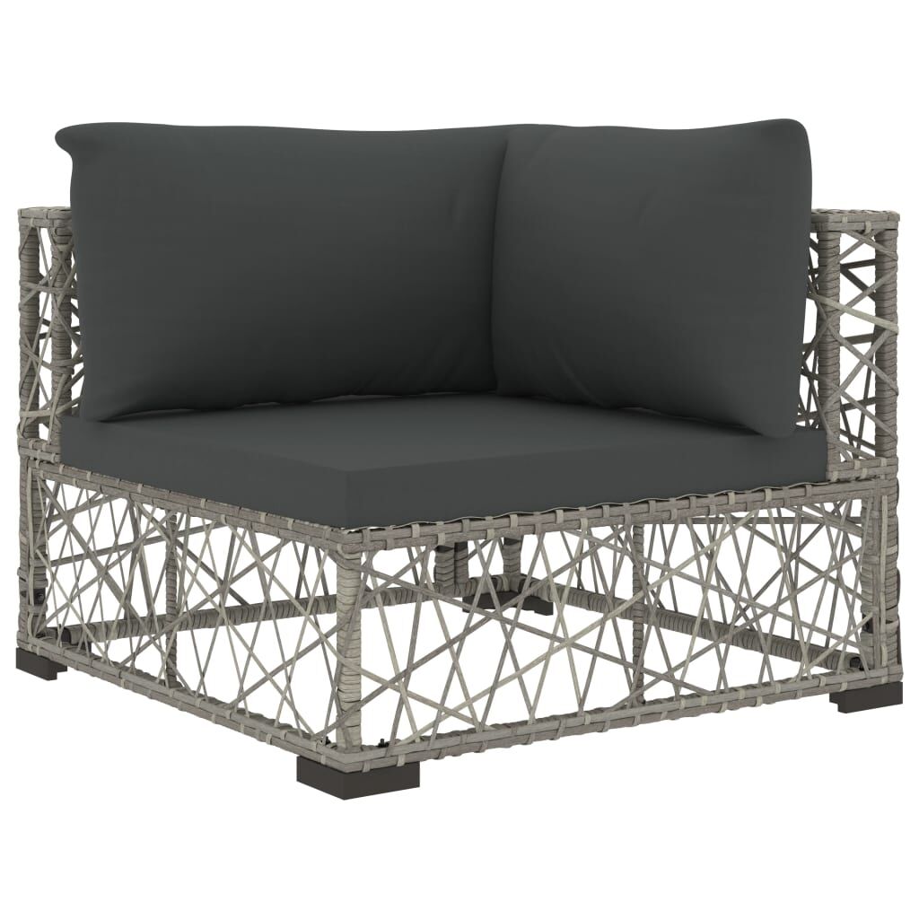 Vidaxl Set De Muebles De Jardín 6 Pzas Y Cojines Ratán Sintético Gris_4