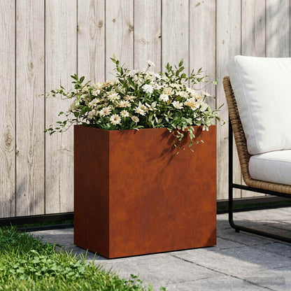 Macetero De Jardín Oxidado 50 X 30 X 50 Cm Acero Oxidado_1