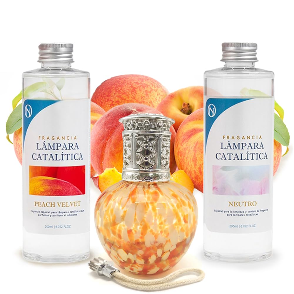 Pack Ahorro Lámpara Catalítica Drops Orange + Fragancia Peach Velvet 200ml + Limpiador Neutro 200ml + Mecha Repuesto_0