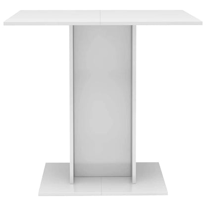 Mesa De Comedor Madera Contrachapada Blanco Brillo 80x80x75 Cm_1