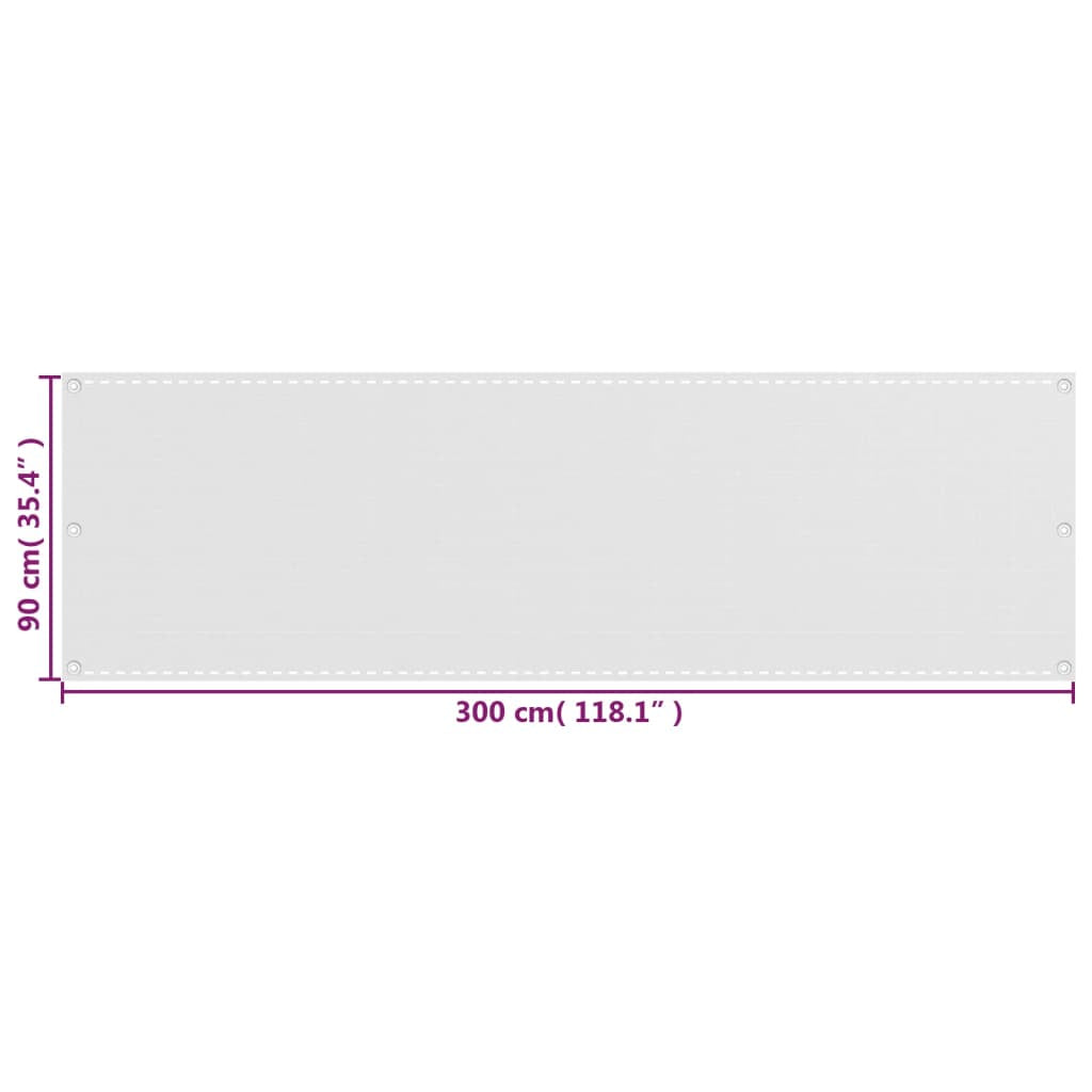 Vidaxl Toldo Para Balcón Hdpe Blanco 90x300 Cm_2
