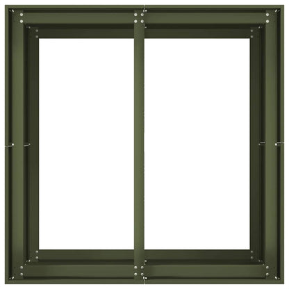 Jardinera Acero Verde Oliva 80x80x80 Cm_4