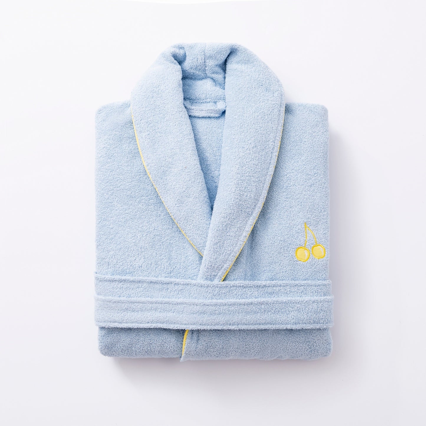 Albornoz L/xl 380gsm 100%algodon Azul Con Cereza Amarilla Benetton Fruits Be