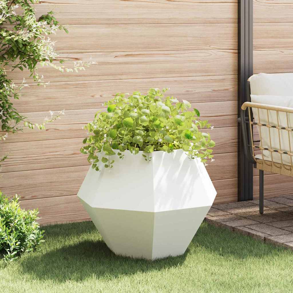 Jardinera 2 Uds. Blanco 75 X 75 X 60 Cm Acero_3