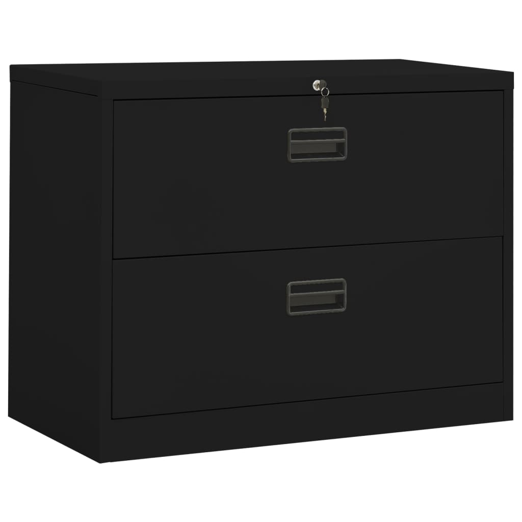 Armario Archivador De Acero Negro 90x46x72,5 Cm_0