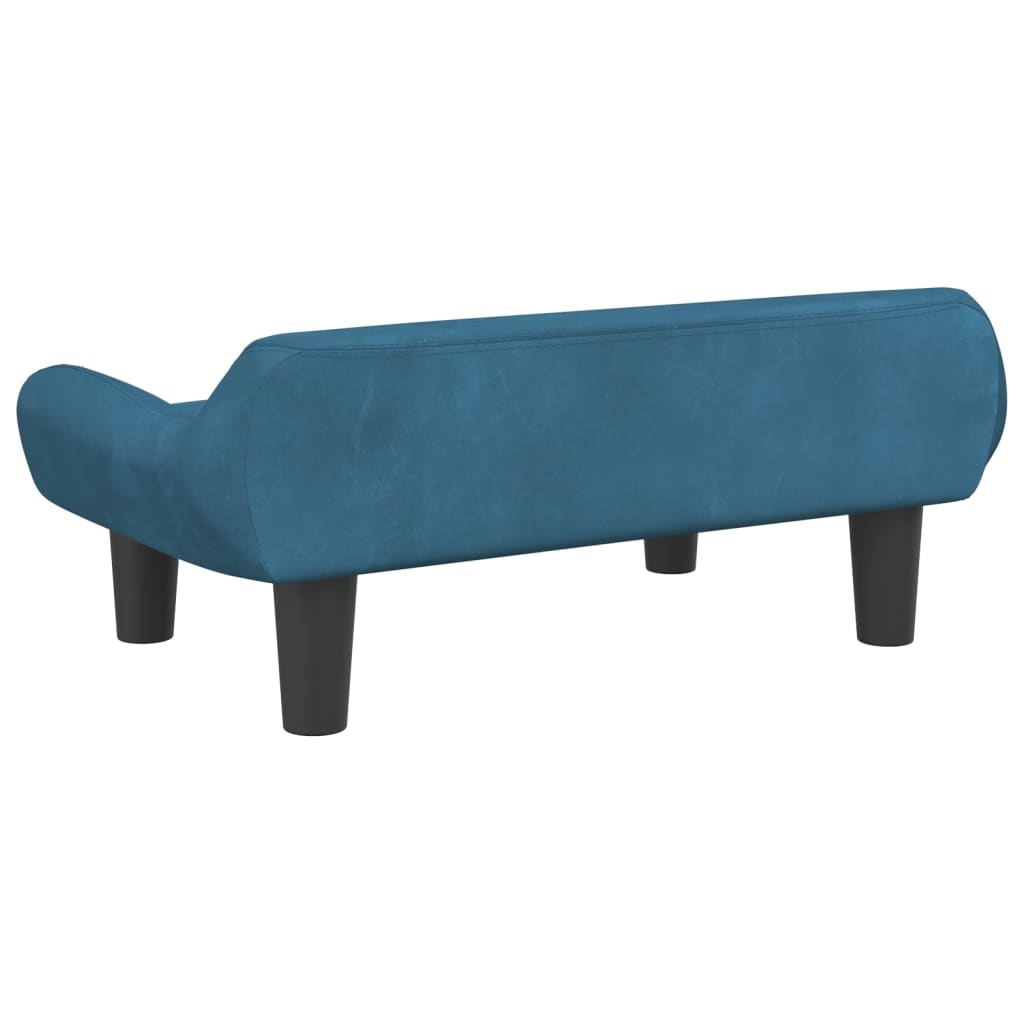 Cama Para Perros De Terciopelo Azul 70x40x24 Cm / Vetonek_5