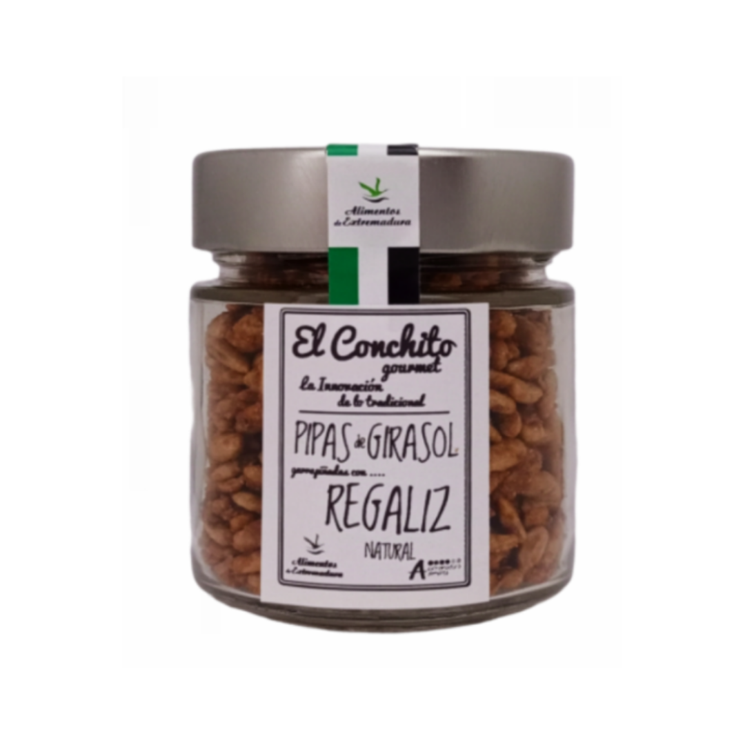Pipas Garrapiñadas Con Regaliz De Palo Tarro De Cristal 100 G_0