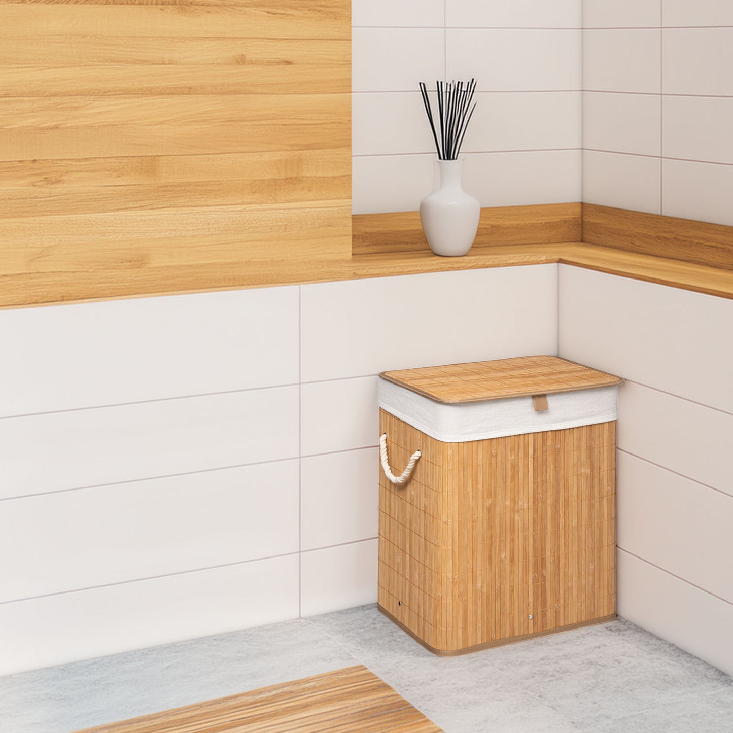 Wellhome - Cesta Para Colada De Bambú Natural_2