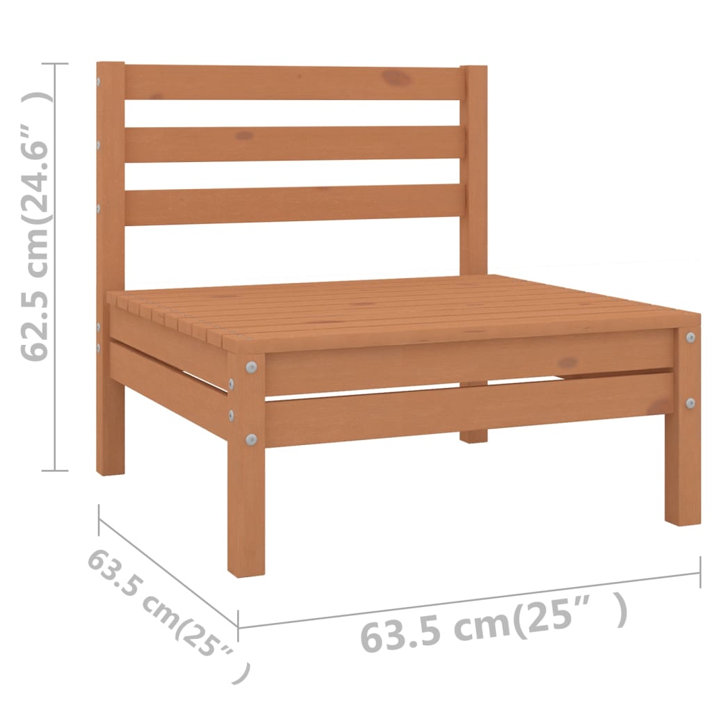 Juego Muebles De Jardín 5 Pzas Madera Maciza Pino Marrón Miel / Vetonek_4