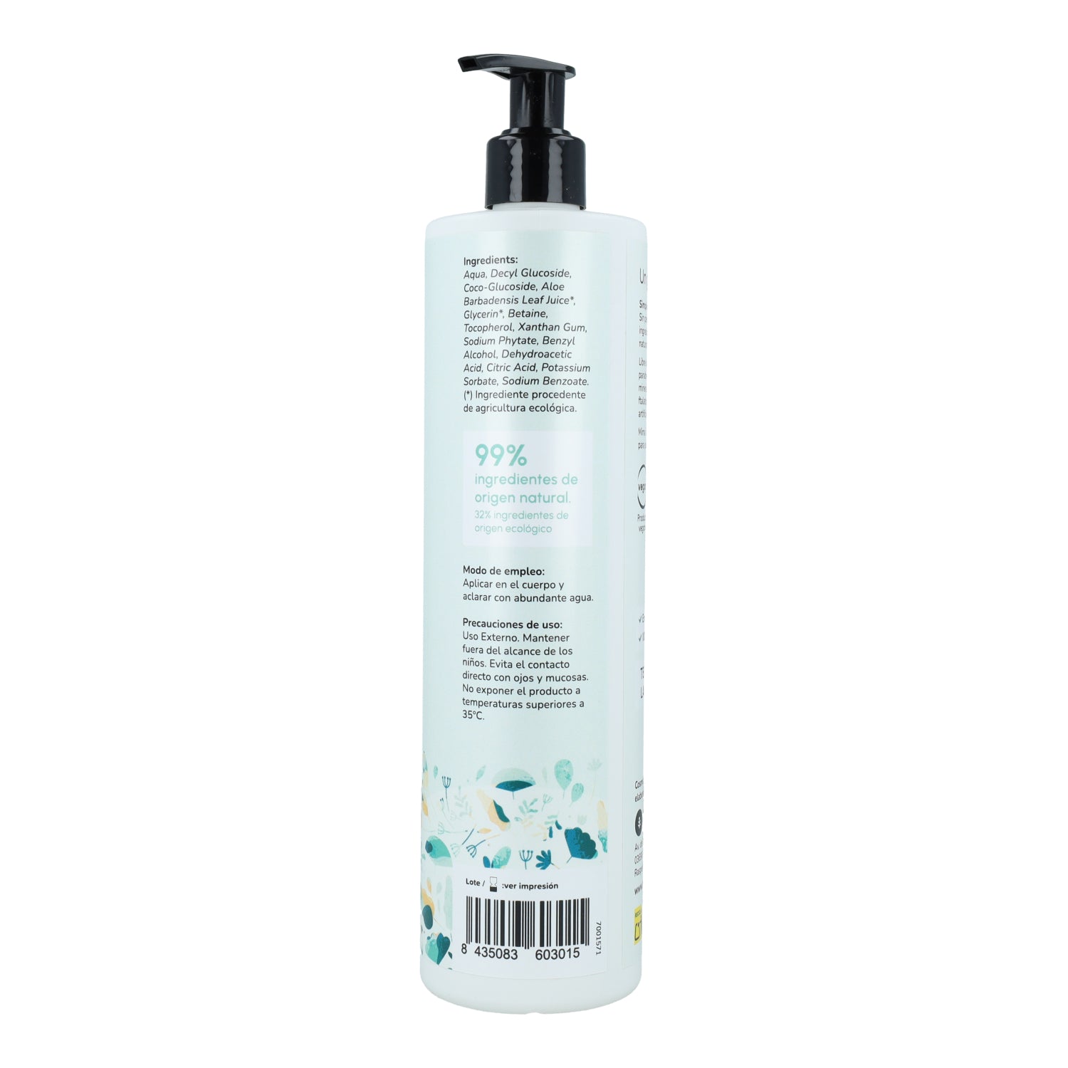 Gel de duche sem perfume Aloé Vera Planet Orchard 500 ml