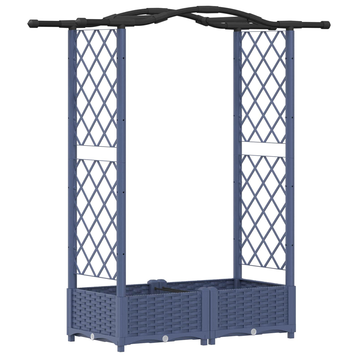Cama Elevada Con Trellis Y Techo Gris 124 X 40 X 123 Cm Pp_0