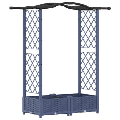 Cama Elevada Con Trellis Y Techo Gris 124 X 40 X 123 Cm Pp_0