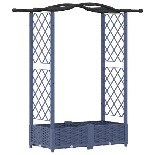 Cama Elevada Con Trellis Y Techo Gris 124 X 40 X 123 Cm Pp_0
