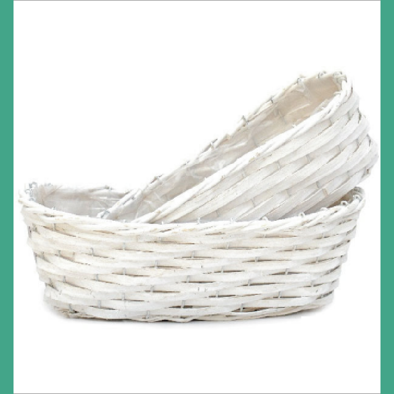 Cesta Blanca Ovalada 28 X 12 X 9 Cm_0