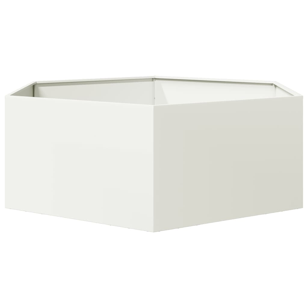 Jardinera Hexagonal Acero Blanco 138x120x45 Cm_4