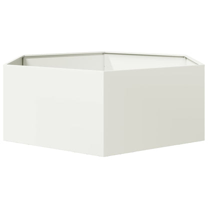 Jardinera Hexagonal Acero Blanco 138x120x45 Cm_4