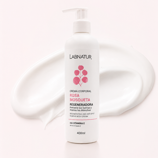 Crema Corporal de Rosa Mosqueta Labnatur 400 ml | Hidrata, Regenera y Mejora la Elasticidad | Marcas y Estrías | Vegano_0