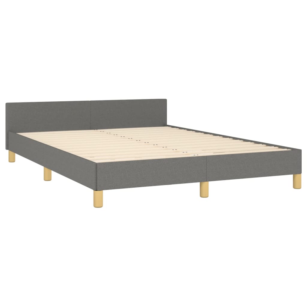 Estructura De Cama Con Cabecero De Tela Gris Oscuro 140x200 Cm / Vetonek_1