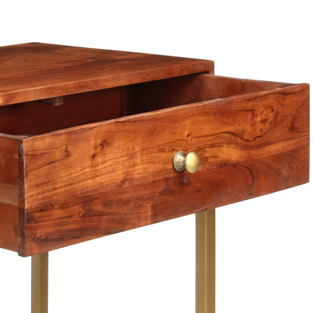 Mesa Consola De Madera Maciza De Acacia 100x35x76 Cm_3