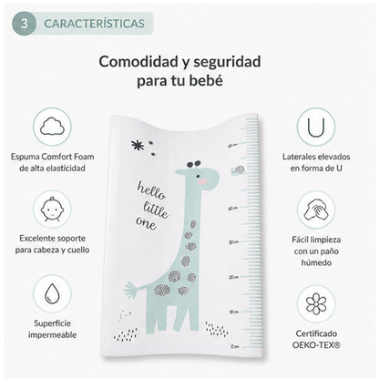 Bebe-jou – Colchón Bebé Cambiador Plastificado, 72 X 44 X 9 Cm, Hello Little One_3
