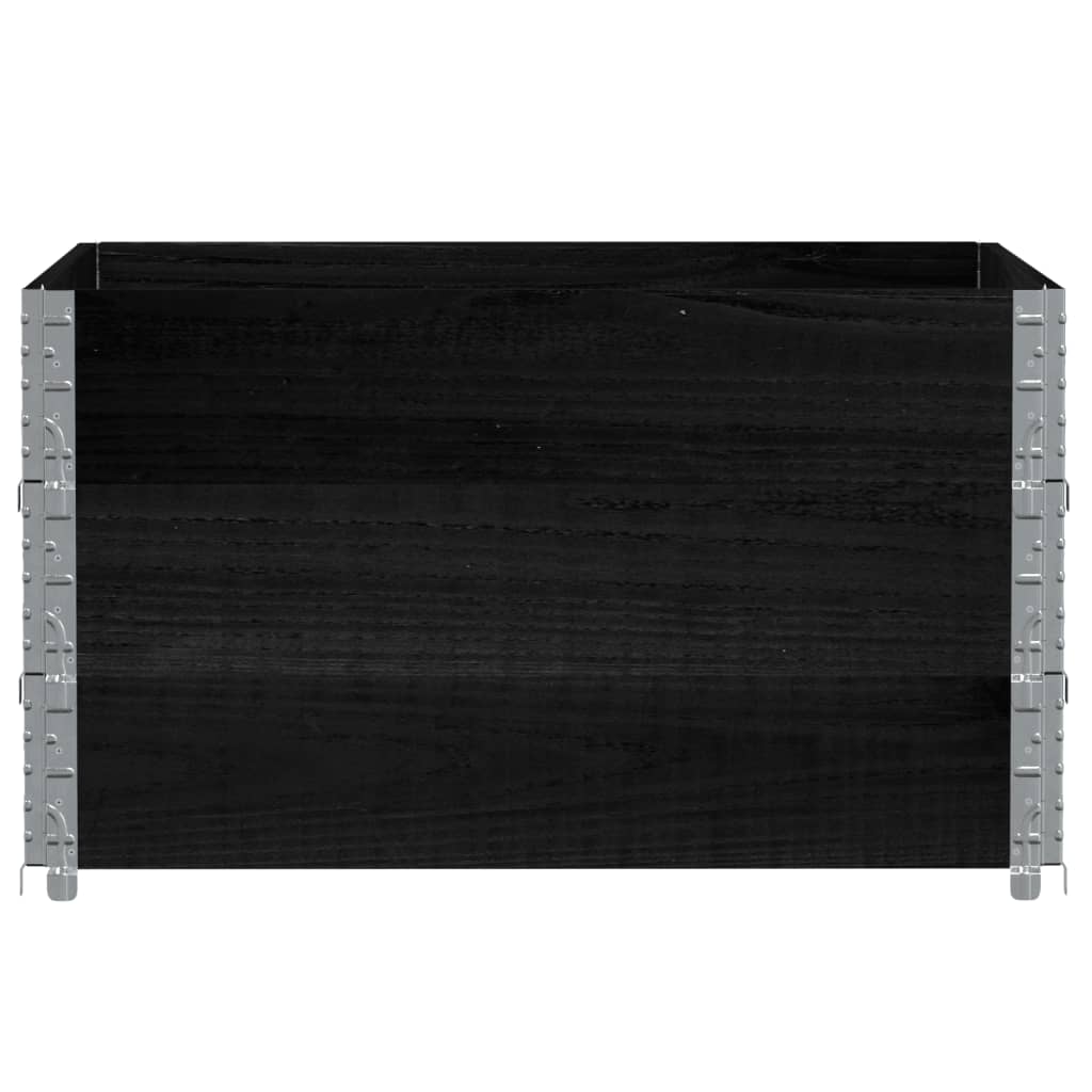 Jardinera De Madera Maciza De Pino Negra 100x100 Cm_2