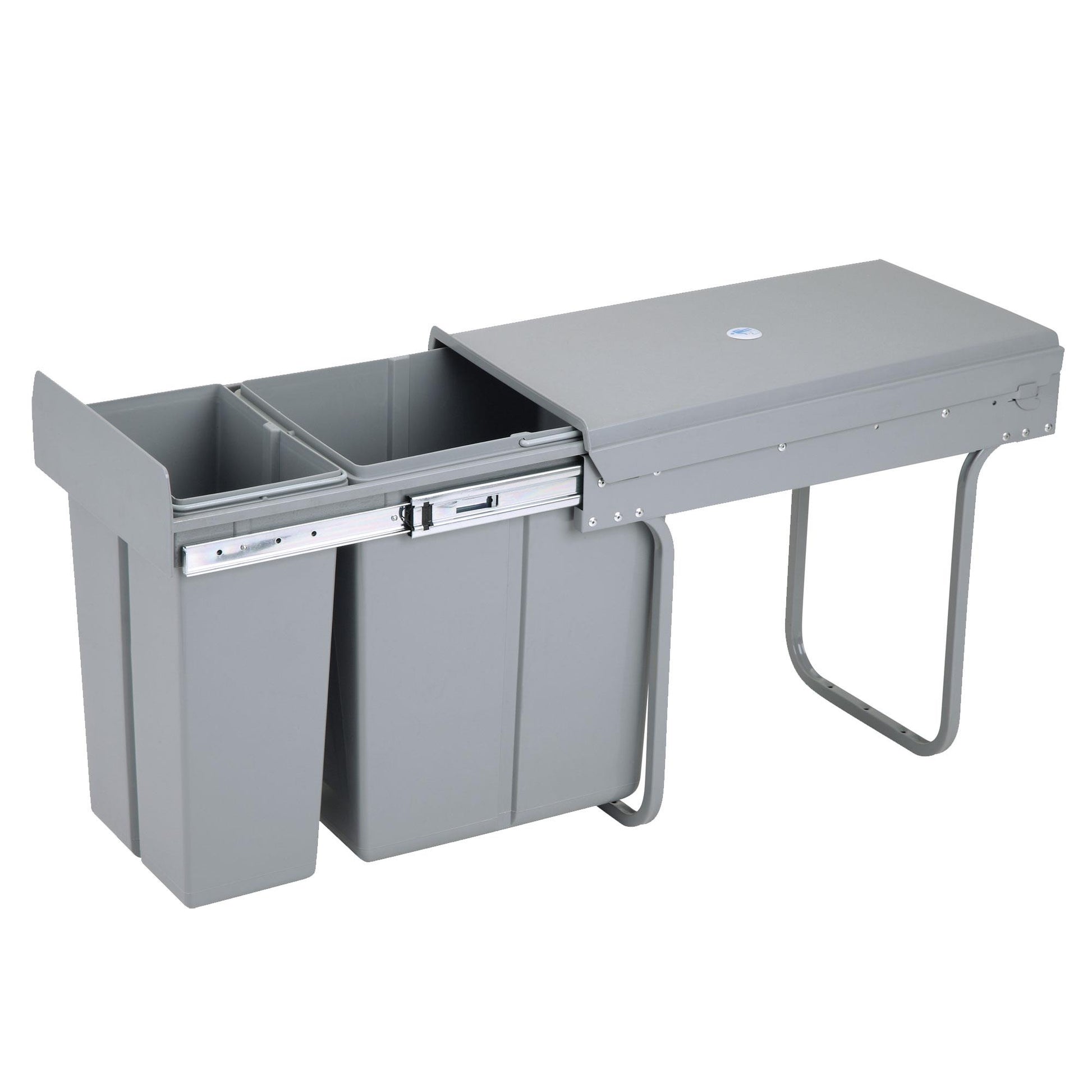 Cubo De Reciclaje 10l+20l Bajo Fregadero, Extracción Manual Y Tapa_0