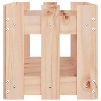 Arriate Elevado Jardín Con Valla Madera Maciza Pino 150x30x30cm_5