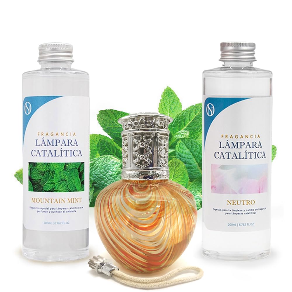 Pack Ahorro Lámpara Catalítica Orange Waves + Fragancia Mountain Mint 500ml + Limpiador Neutro 200ml + Mecha Repuesto_0