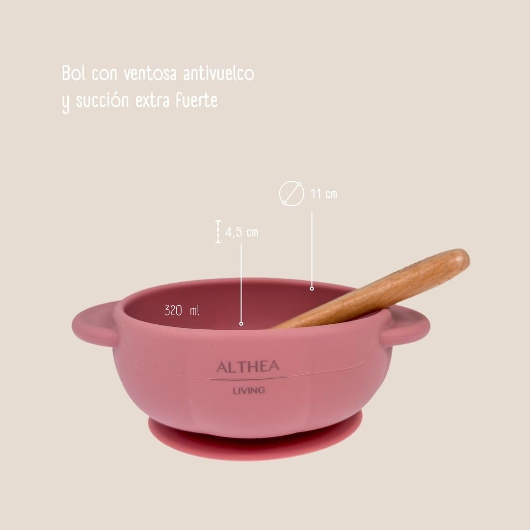 Vajilla De Silicona Orgánica - 15 Piezas - Rosa Profundo._2