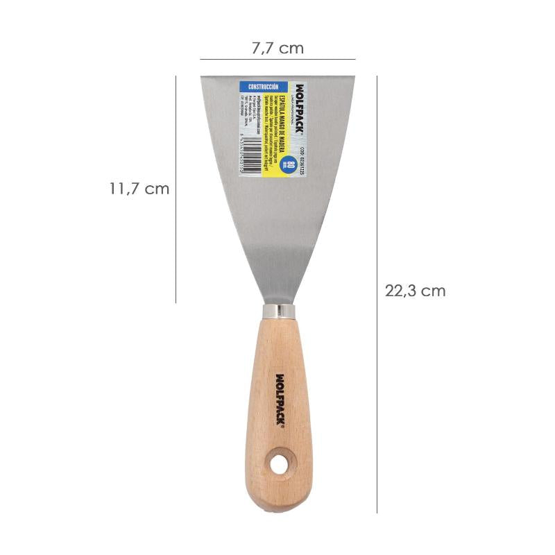 Espatula Mango Madera Hoja Acero 80 Mm. Espatula Yeso, Espatula Pintor, Espatula Masillas, Espatula Pladur, Etc.