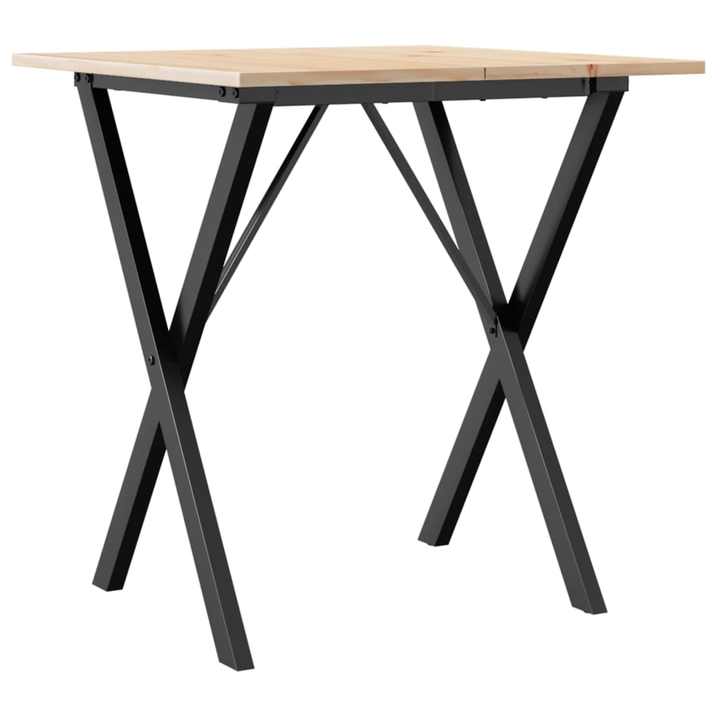 Mesa De Comedor Marco X Madera Maciza Pino Y Acero 60x60x75 Cm_4