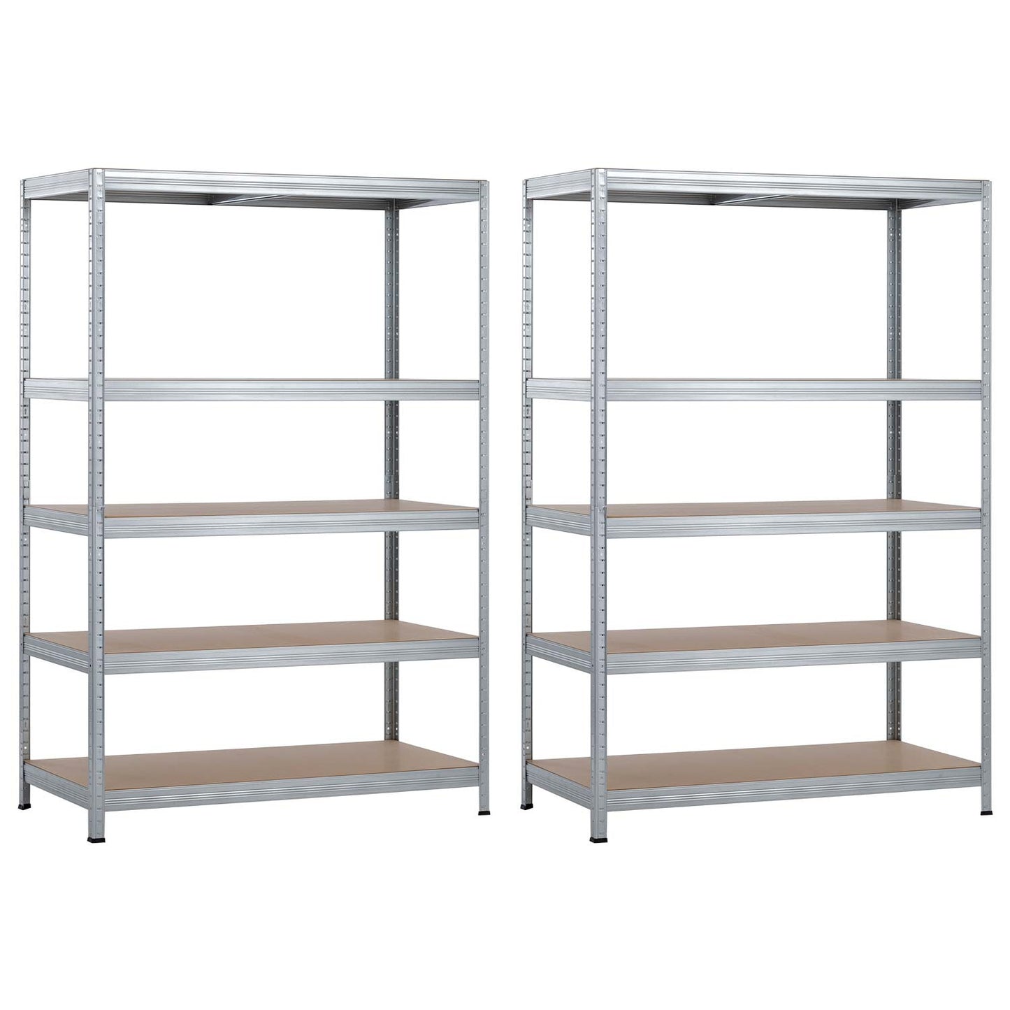 Pack 2 Estanterías Modulares Galvanizadas Con 5 Baldas Ajustables 180x120x60cm 1250kg 7house_0