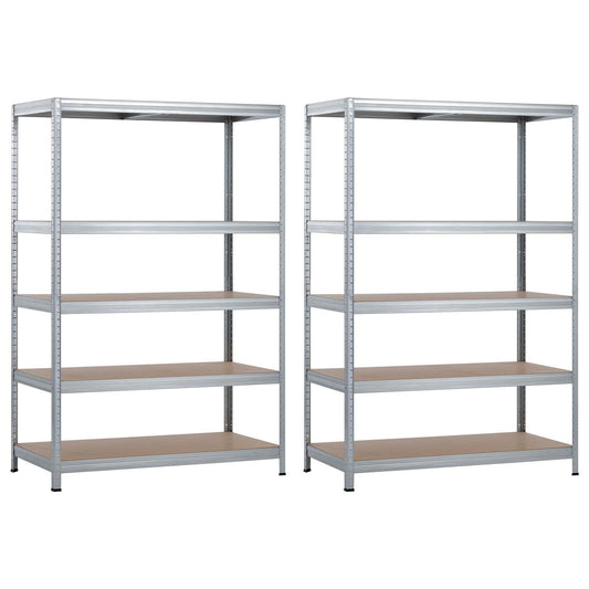 Pack 2 Estanterías Modulares Galvanizadas Con 5 Baldas Ajustables 180x120x60cm 1250kg 7house_0